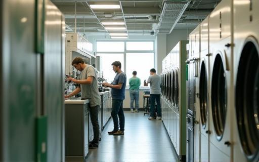 Professionnels du pressing à l'œuvre chez CleanPro Lyon